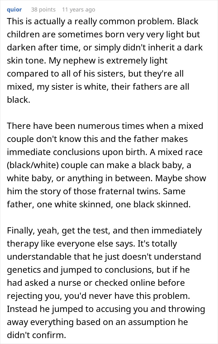 Man getting a secret paternity test for newborn baby and asking wife for a test to confirm results.