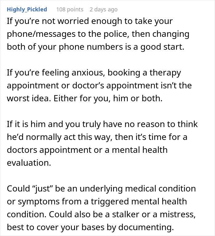 Reddit advice on suspecting husband is a psychopath and considering mental health or medical evaluations. Reddit advice on suspecting husband is a psychopath and considering mental health or medical evaluations.