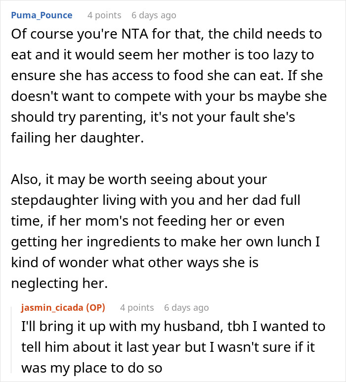 User discussing parenting challenges and refusing to stop making school lunches despite family neglect concerns.
