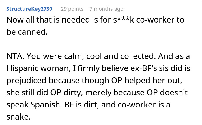 Woman congratulates boyfriend and pregnant mistress in front of coworkers, creating an intense and awkward office moment.