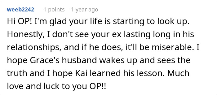 Screenshot of a Reddit comment discussing a woman&rsquo;s innocent goofy joke revealing her husband as a horrible cheating jerk.