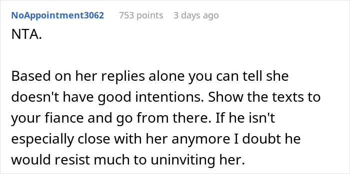 Text conversation about a woman wanting to wear a white dress to a wedding and advice on handling the situation.