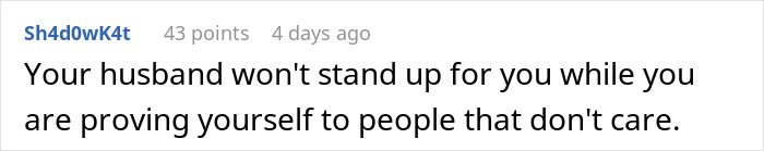 Text post about a woman expecting in-laws to gift money to their family, learning they meant her husband only.