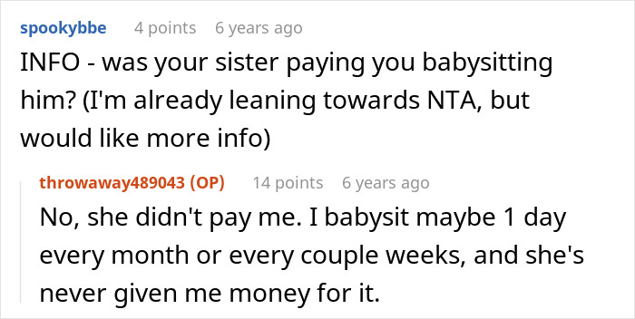 Text conversation discussing babysitting arrangements between siblings, related to 11YO breaking aunt&rsquo;s PS4 dispute with mom.