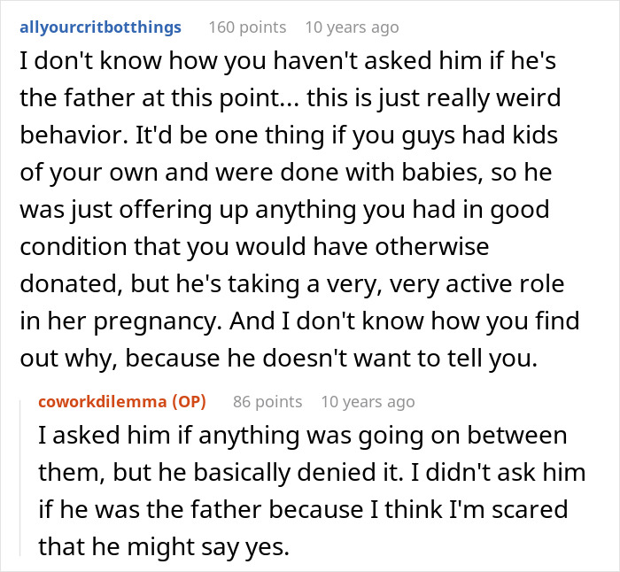 Man cares for pregnant coworker as a good deed while wife discovers the real reason behind his actions.