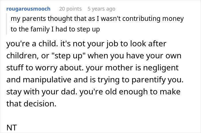 Mom Turns Oldest Daughter Into A Nanny Of Her 5 Kids, Then Gets Upset She Wants To Move In With Dad