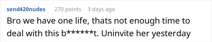 User comment on a woman wanting to wear a white dress to a wedding, discussing the dress color and event conflict.