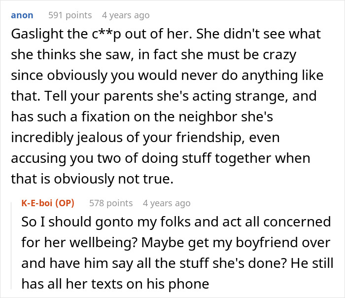 Text conversation showing advice about handling sister suspecting secret boyfriend, focusing on relationship and jealousy issues.