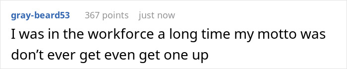 Comment about workplace rivalry and lazy guy stealing coworker&rsquo;s ladder with revenge involving nailing tools to the floor.