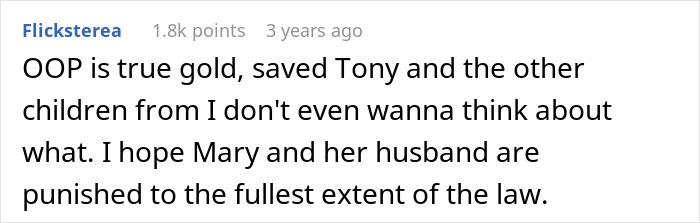 Screenshot of a social media comment discussing a woman trying to give away her 8th adopted child behaving horribly. Screenshot of a social media comment discussing a woman trying to give away her 8th adopted child behaving horribly.