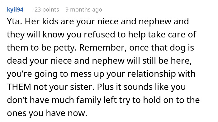 Woman Refuses To Dogsit Her Brother's Elderly Dog, Gets Shocked When He Declines To Babysit Her Kids Woman Refuses To Dogsit Her Brother's Elderly Dog, Gets Shocked When He Declines To Babysit Her Kids