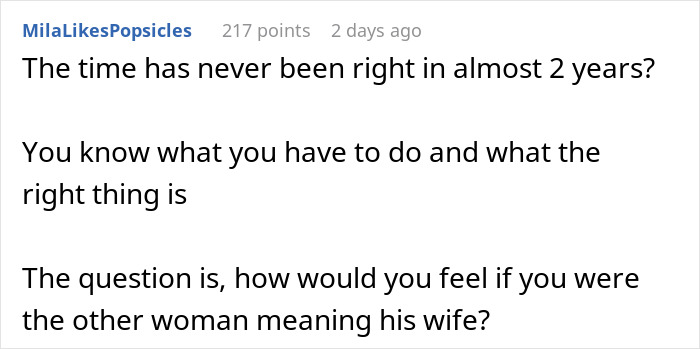 Comment discussing feelings and dilemmas involving a boyfriend&rsquo;s double life and emotional impact on a woman.