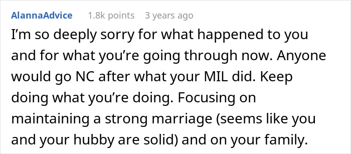 Screenshot of a heartfelt comment expressing sympathy over a MIL secretly DNA testing her grandkid, causing family conflict.