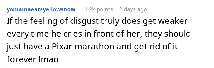 Man Praises Wife For Accepting Him When He Cries, Learns That She Loses Romantic Feelings Each Time Man Praises Wife For Accepting Him When He Cries, Learns That She Loses Romantic Feelings Each Time