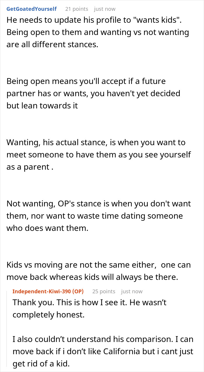 Text conversation about boyfriend&rsquo;s fatherhood dreams and veto on woman&rsquo;s medical procedure to have kids.