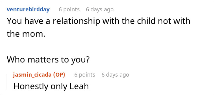 Reddit conversation about refusing to stop making school lunches, focusing on relationship with the child over the mom.