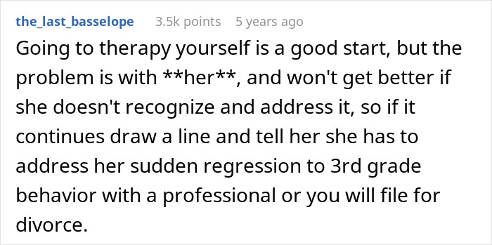 Screenshot of a Reddit comment discussing toxicity and behavioral issues in a marriage related to humiliating actions.