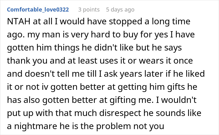 Man Always Finds Something Wrong With Wife&rsquo;s Gifts, Is Upset She Doesn&rsquo;t Want To Gift Him Anything Anymore