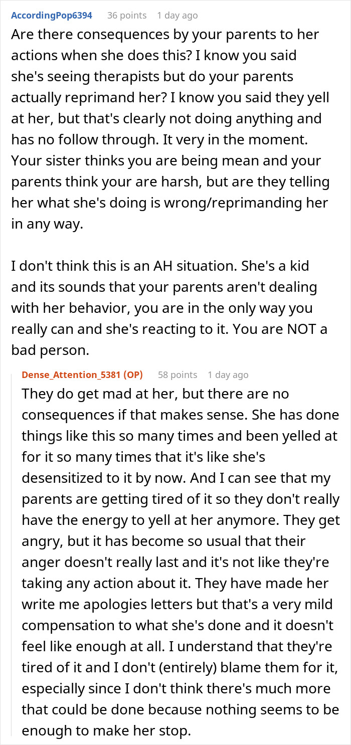 19YO Refuses To See Her 10YO Sis Who Keeps Destroying Her Stuff, Mad As Mom And Dad Push Back
