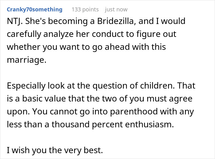 User comment about a woman&rsquo;s dream ring with an $18,000 price tag causing fianc&eacute; to decide or walk out.