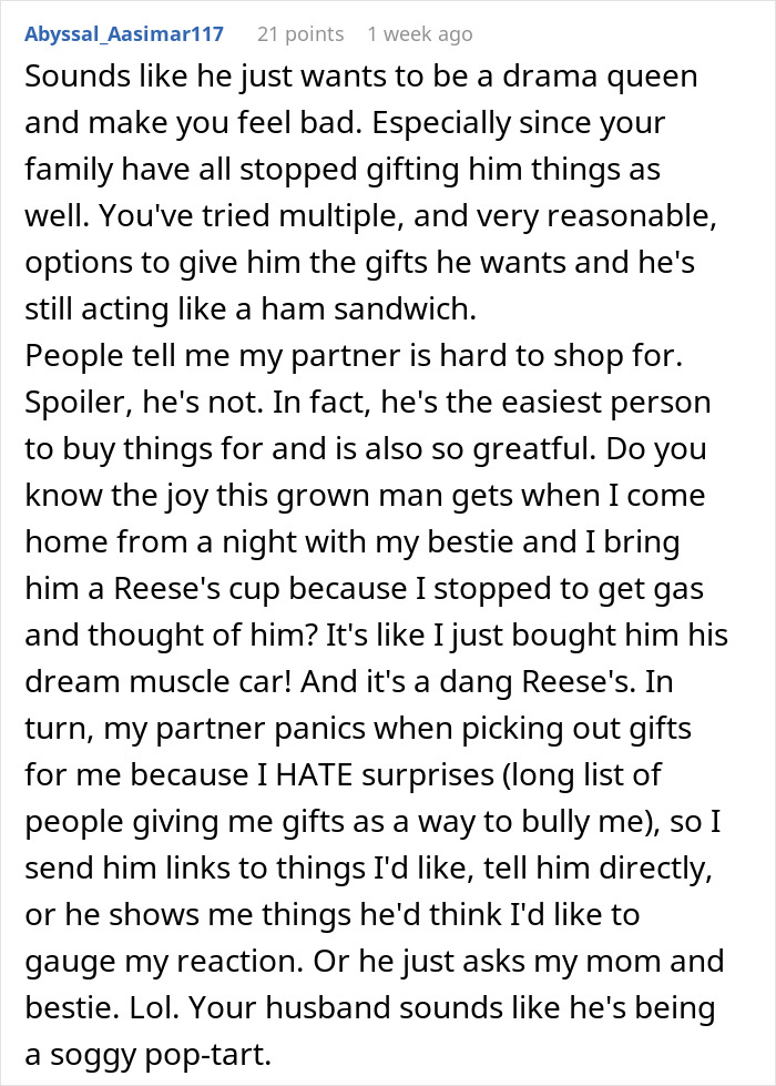 Man Always Finds Something Wrong With Wife&rsquo;s Gifts, Is Upset She Doesn&rsquo;t Want To Gift Him Anything Anymore