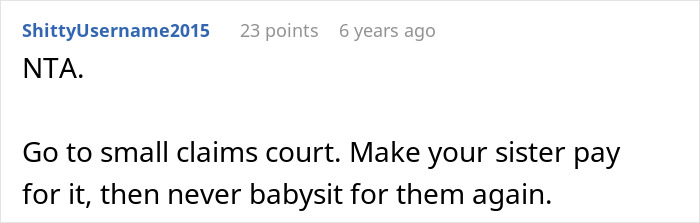 Comment on a forum post about an 11-year-old breaking aunt&rsquo;s PS4 and the mom refusing to replace it.