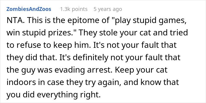 Woman called spoiled brat crying to sheriff dad about neighbors stealing her cat in online discussion.