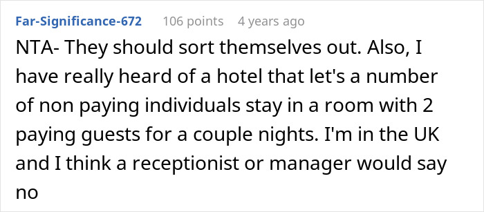 Family Ignores All Booking Warnings, Then Demands To Stay With Couple In Their Hotel Room