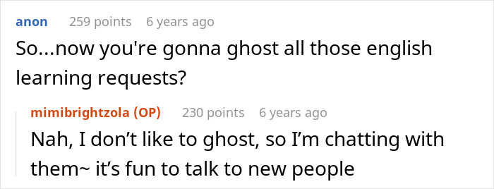 Screenshot of online conversation where a user talks about deleting a dating app after a perfect first date abroad.