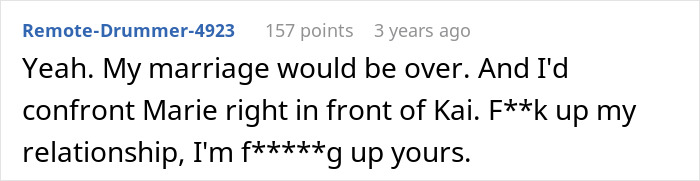 Screenshot of a comment reacting to a woman&rsquo;s innocent goofy joke, revealing her husband as a horrible cheating jerk.