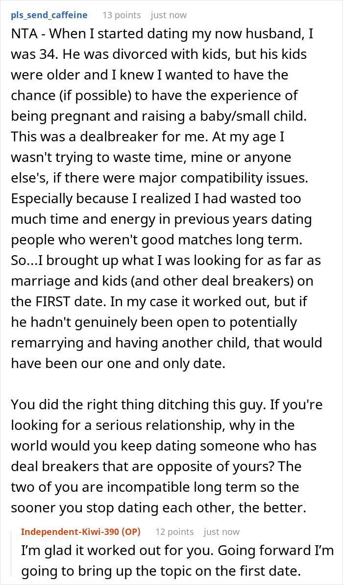 Screenshot of online discussion about boyfriend demanding a veto on woman&rsquo;s medical procedure to keep fatherhood dreams alive.