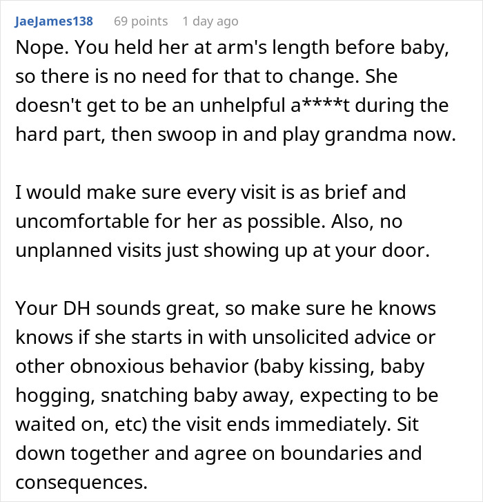 Comment discussing concerns about a man caring for his baby at 4 AM and his mom worrying he&rsquo;s doing too much.