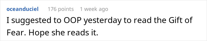 Comment on story about woman having horrible feeling about brother-in-law, expressing refusal to let daughter near him. Comment on story about woman having horrible feeling about brother-in-law, expressing refusal to let daughter near him.