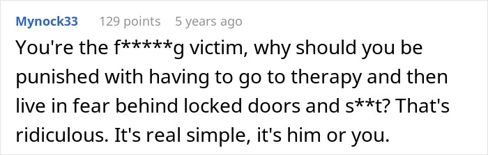 Alt text: Screenshot of an online comment discussing fear, punishment, and confrontation related to a creepy teen cutting step-sister's hair.