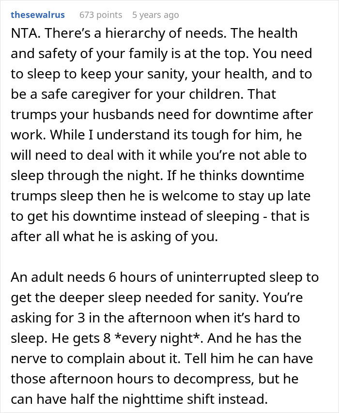 New Mom Finally Gets Real Sleep After Dumping The Husband Who Thought Three Hours Of Childcare Was Too Much