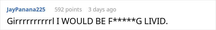 Text comment expressing strong anger and frustration about a situation involving a woman and her husband's entitled family. Text comment expressing strong anger and frustration about a situation involving a woman and her husband's entitled family.