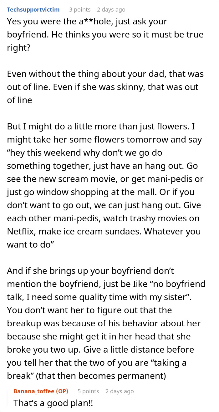 Screenshot of a forum discussion about a guy blowing up a 3-year relationship with one comment to his girlfriend&rsquo;s teen sister.