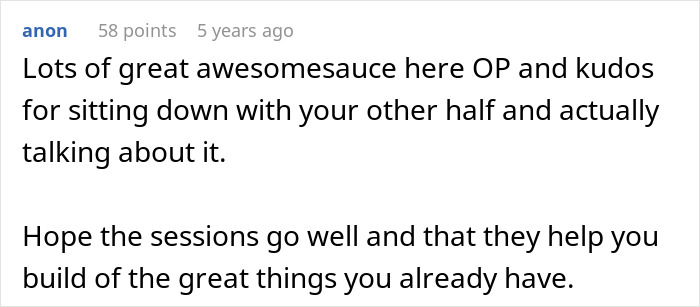 Screenshot of a forum comment praising thoughtful communication, related to SIL calling pregnant woman a beached whale.