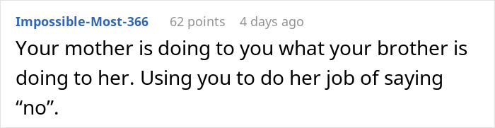 Text post showing a family drama about greed and entitlement involving grandma&rsquo;s financial support for a stay-at-home wife.