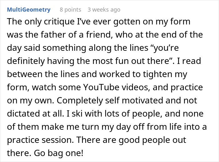 Reddit comment discussing men's behavior during outdoor activities and their tendency to abandon partners frequently.