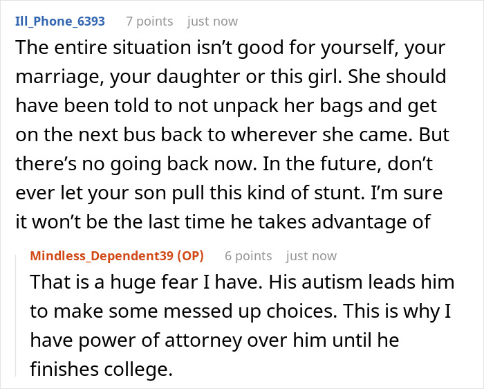 Online discussion about a random internet stranger living with boyfriend&rsquo;s family and the mother&rsquo;s shock at the outcome.