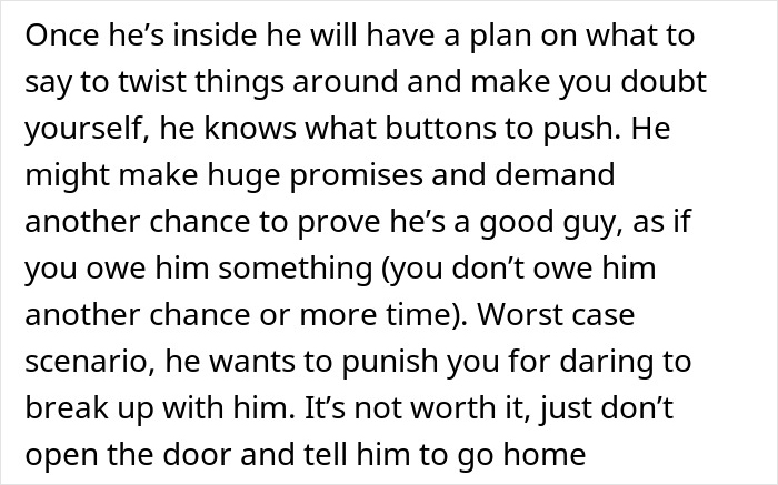 Text discussing a man who plans to manipulate and nag his girlfriend daily to lose weight, using emotional tactics.
