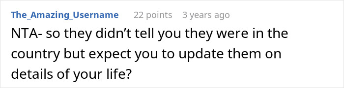 Reddit comment discussing parents mad daughter didn&rsquo;t tell them she bought a house, highlighting family communication issues.