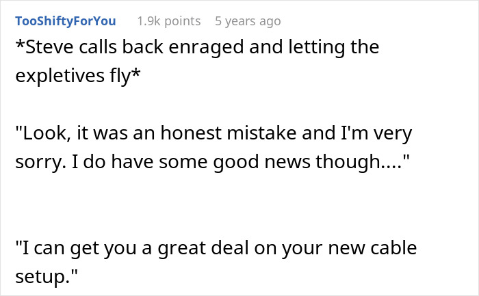 Screenshot of a Reddit comment where an employee accidentally reveals to a customer’s wife that he has a mistress. Screenshot of a Reddit comment where an employee accidentally reveals to a customer’s wife that he has a mistress.