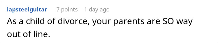 Comment about grandparents guilt trip kid over his mom, with dad deciding to cut them off in a family discussion.