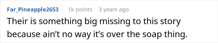 Screenshot of a user comment discussing a woman's innocent goofy joke revealing her husband is a horrible cheating jerk.