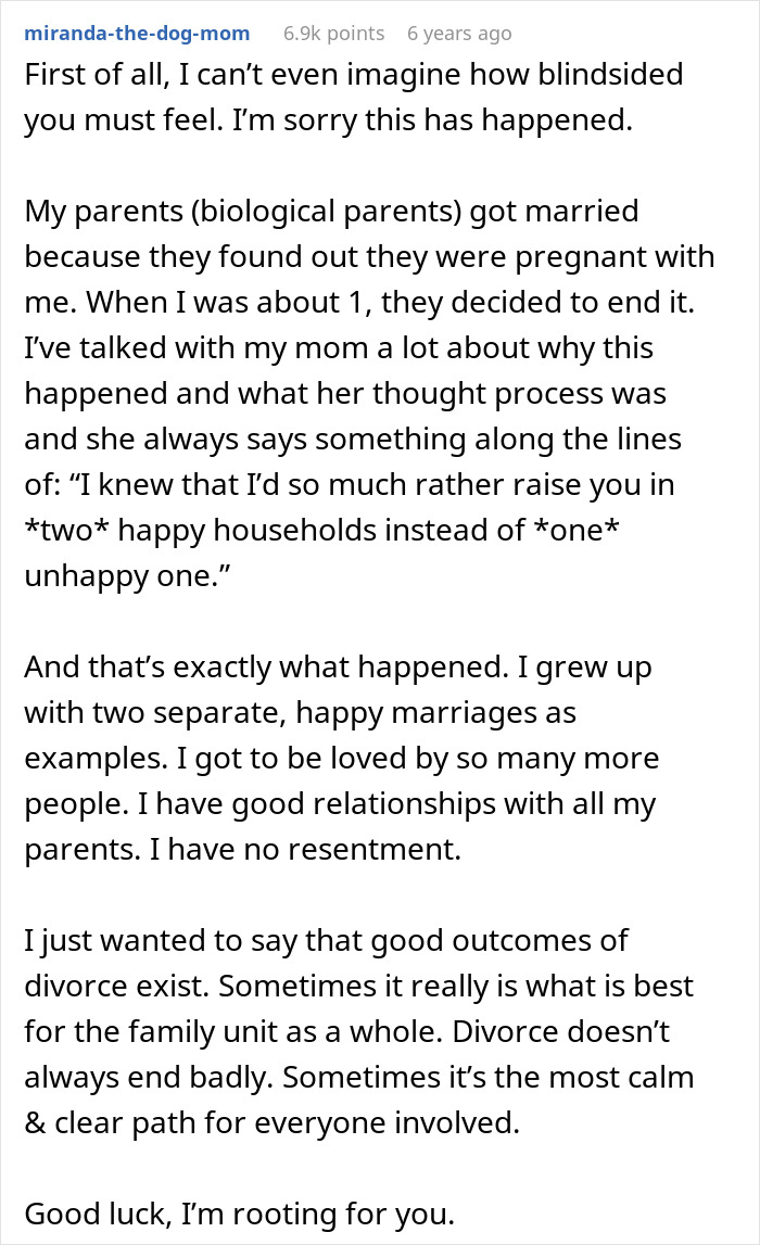 Comment discussing a dad doubting paternity after a chance meeting with old friend about his 12-year-old son.