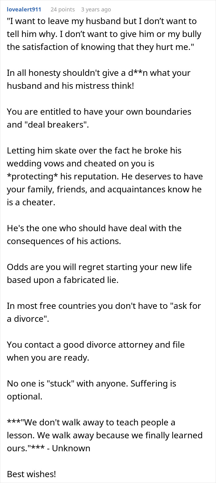 Text excerpt about a woman&rsquo;s life turning upside down after uncovering husband&rsquo;s affair, discussing betrayal and moving on.