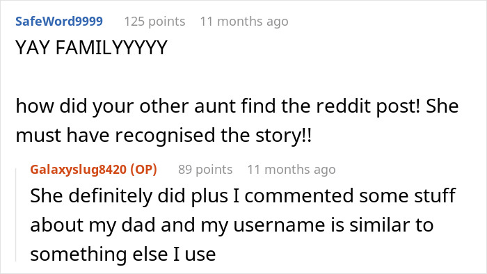 People Suggest Comebacks For This Woman Who Hates Her Aunt, Family Finds The Post And Does The Job For Her People Suggest Comebacks For This Woman Who Hates Her Aunt, Family Finds The Post And Does The Job For Her