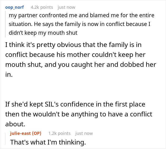 Woman Tells SIL Her Own Mom Leaked Confidential Information, Gets Scolded For Starting Family Drama